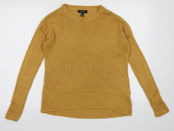 New Look Womens Yellow Acrylic Pullover Sweatshirt Size S Pullover