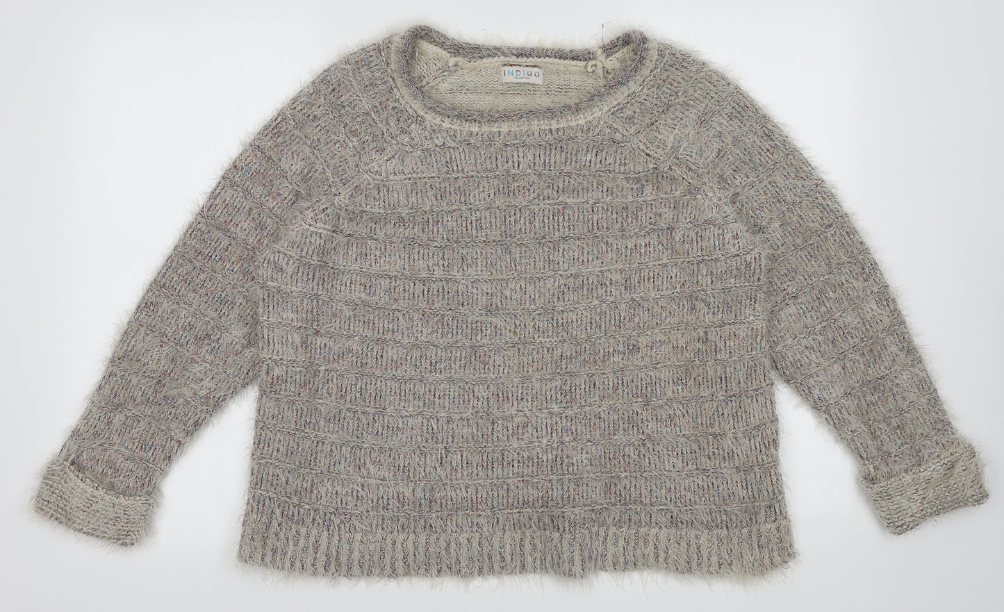 Marks and Spencer Womens Multicoloured Crew Neck  Acrylic Pullover Jumper Size 18