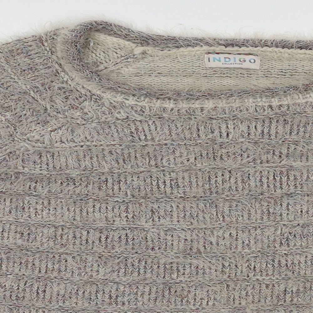 Marks and Spencer Womens Multicoloured Crew Neck  Acrylic Pullover Jumper Size 18
