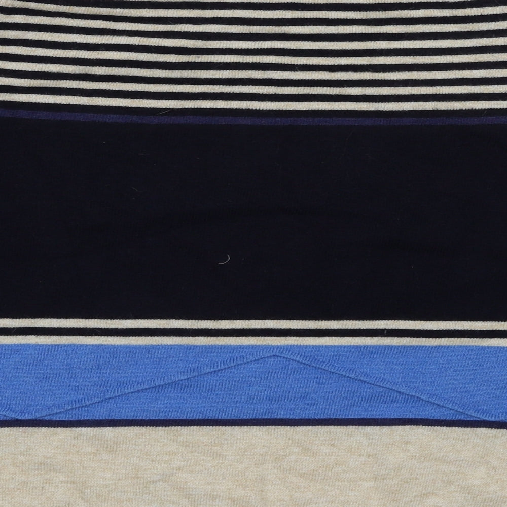 Debenhams Womens Blue Boat Neck Striped Cotton Pullover Jumper Size 16