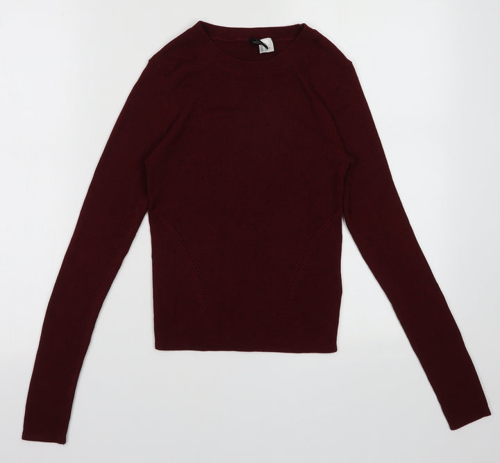 H&M Womens Red Viscose Pullover Sweatshirt Size XS Pullover