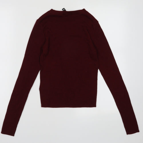H&M Womens Red  Viscose Pullover Sweatshirt Size XS  Pullover