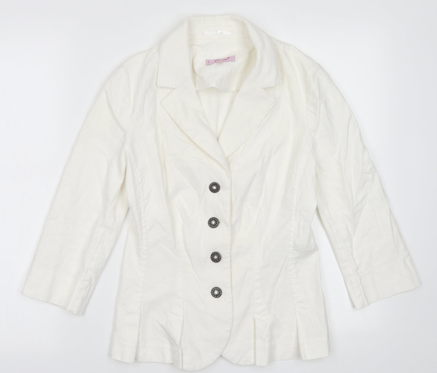 Marks and Spencer Womens White   Jacket Blazer Size 8  Button