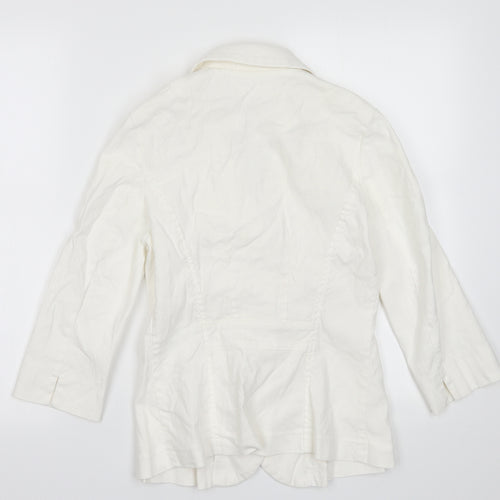 Marks and Spencer Womens White   Jacket Blazer Size 8  Button