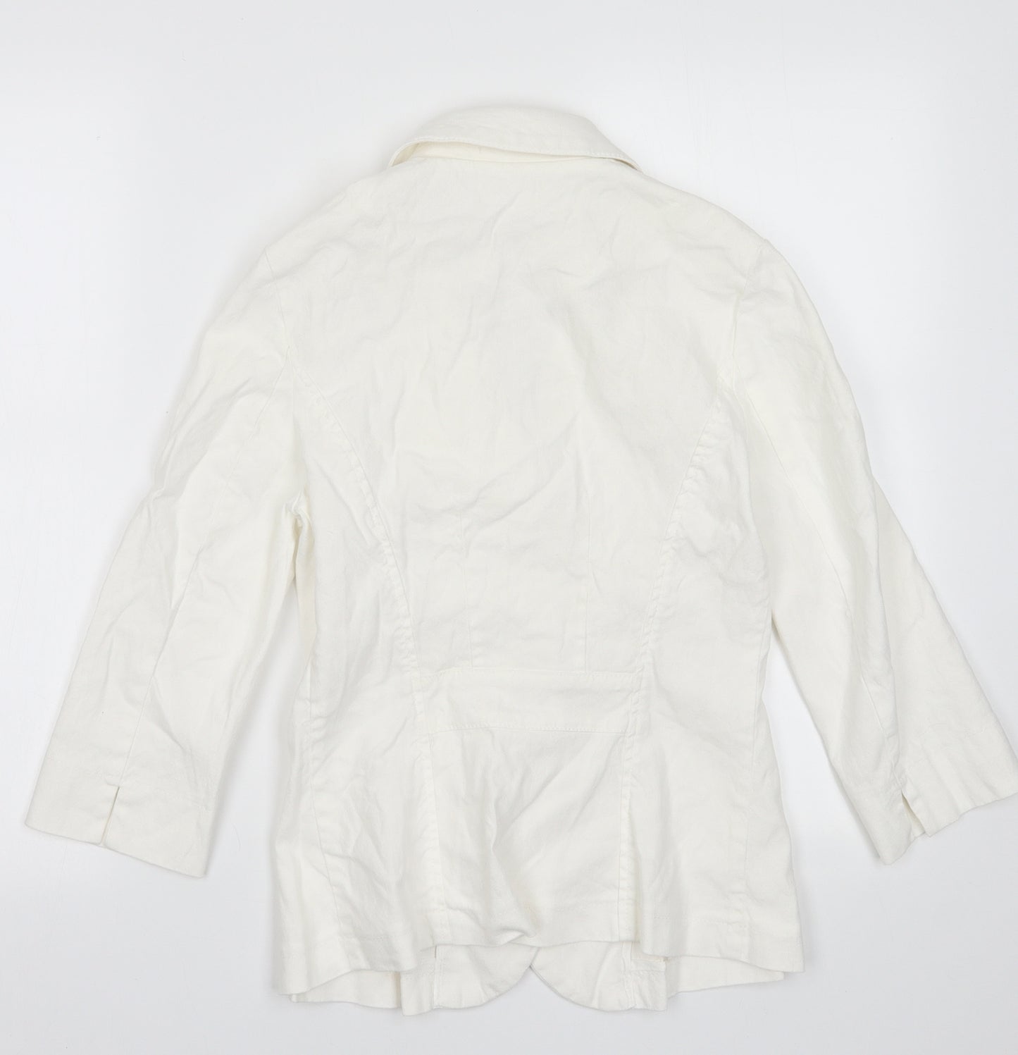 Marks and Spencer Womens White   Jacket Blazer Size 8  Button