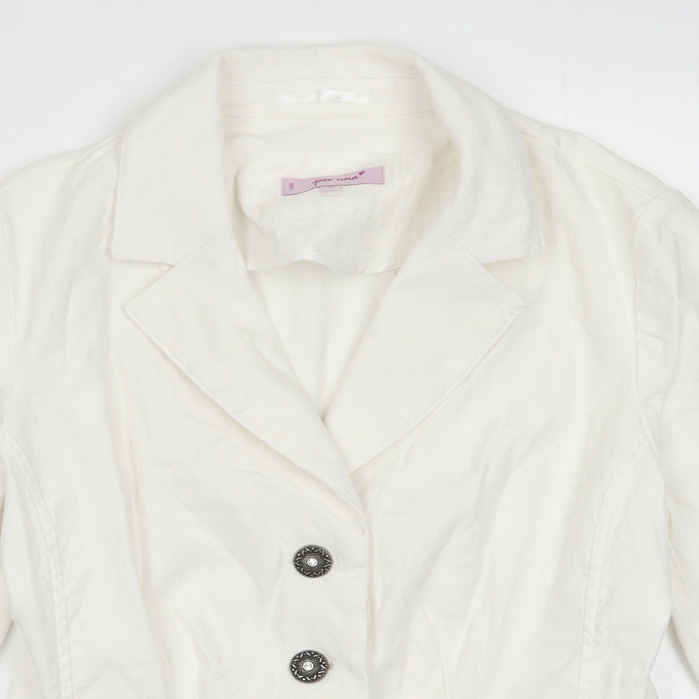Marks and Spencer Womens White   Jacket Blazer Size 8  Button