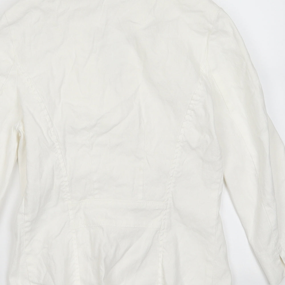 Marks and Spencer Womens White   Jacket Blazer Size 8  Button