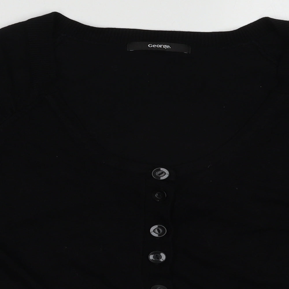 George Womens Black Collared  Viscose Cardigan Jumper Size 16