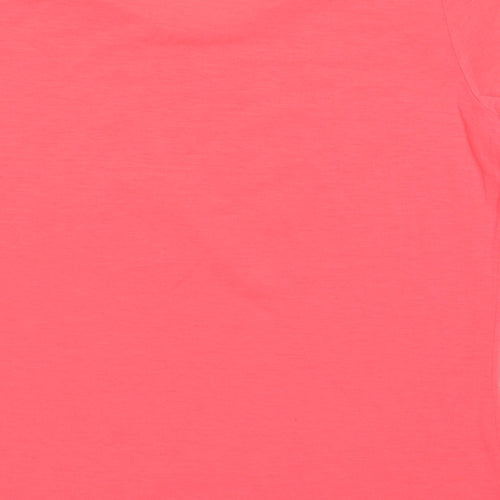 Preworn Womens Pink  Polyester Basic T-Shirt Size S Crew Neck - heart print