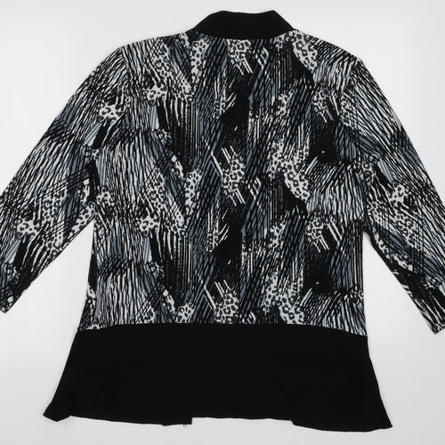 Sarah Hamilton Womens Grey Geometric Viscose Pullover Sweatshirt Size 14  Pullover