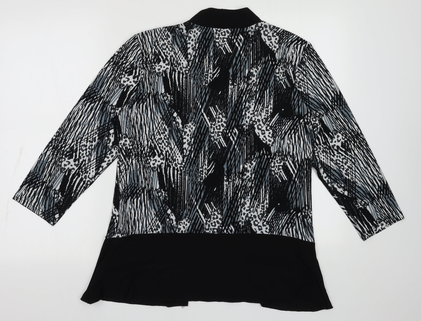 Sarah Hamilton Womens Grey Geometric Viscose Pullover Sweatshirt Size 14  Pullover