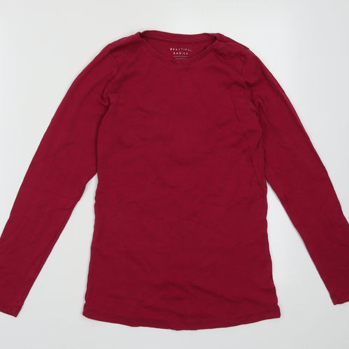 Peacocks Womens Purple  Cotton Pullover Sweatshirt Size 14  Pullover