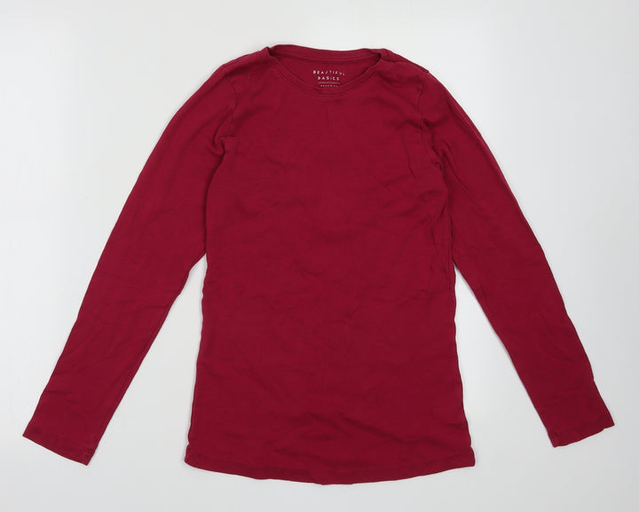 Peacocks Womens Purple Cotton Pullover Sweatshirt Size 14 Pullover