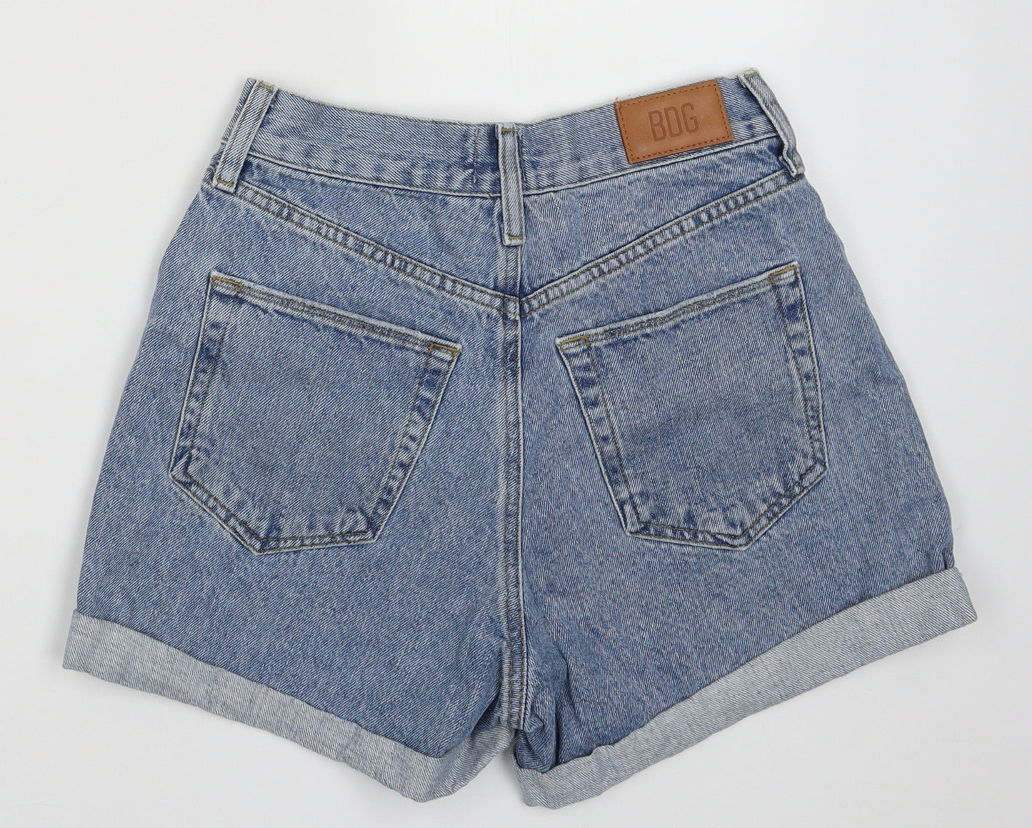 Urban Outfitters Womens Blue  Cotton Mom Shorts Size 26 L4 in Regular Button