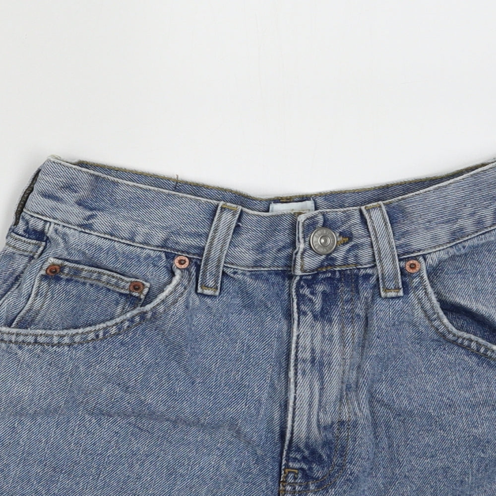 Urban Outfitters Womens Blue  Cotton Mom Shorts Size 26 L4 in Regular Button