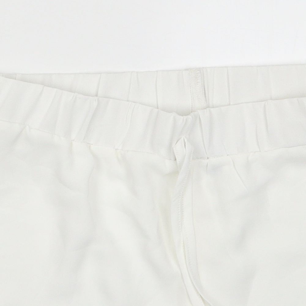 as you Womens White  Polyester Paperbag Shorts Size 8 L4 in Regular Tie