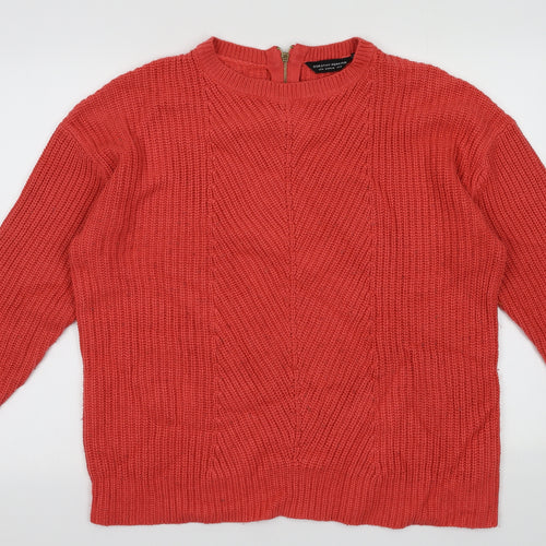 Dorothy Perkins Womens Pink Crew Neck  Acrylic Pullover Jumper Size 18