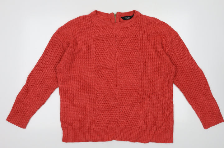 Dorothy Perkins Womens Pink Crew Neck  Acrylic Pullover Jumper Size 18