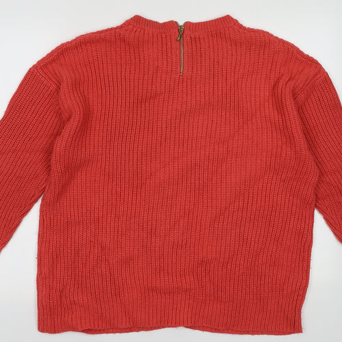 Dorothy Perkins Womens Pink Crew Neck  Acrylic Pullover Jumper Size 18