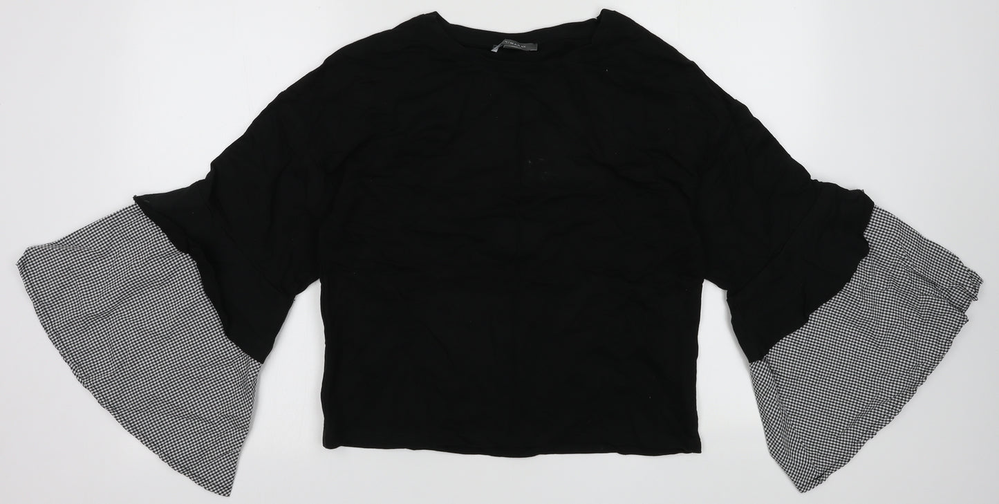 Primark Womens Black  Cotton Pullover Sweatshirt Size 12  Pullover