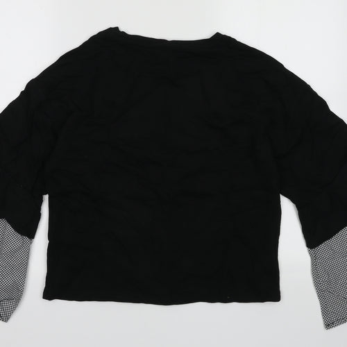 Primark Womens Black  Cotton Pullover Sweatshirt Size 12  Pullover