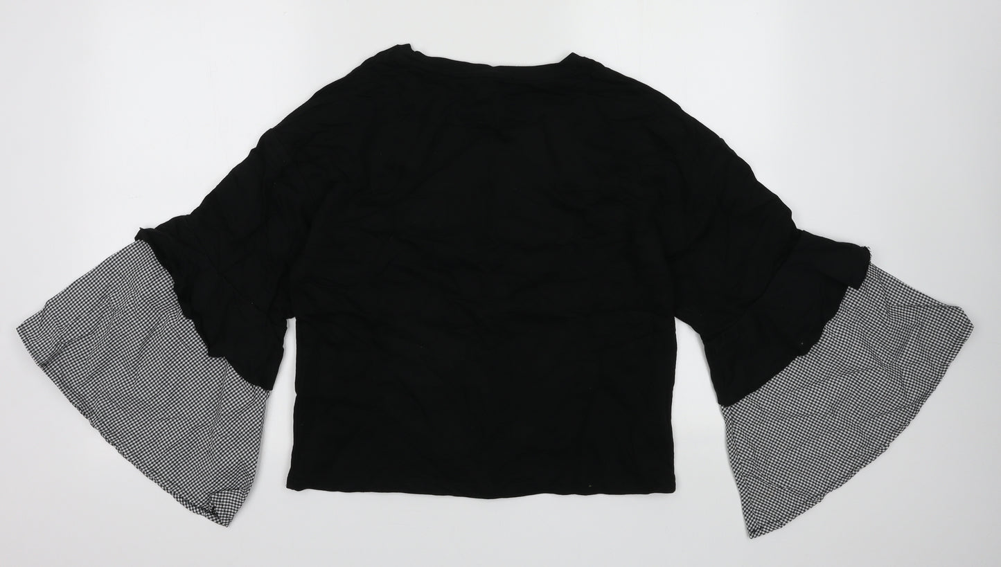 Primark Womens Black  Cotton Pullover Sweatshirt Size 12  Pullover