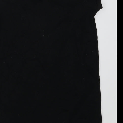 George Girls Black  Cotton Basic T-Shirt Size 8-9 Years Crew Neck Pullover - Dance Vibes