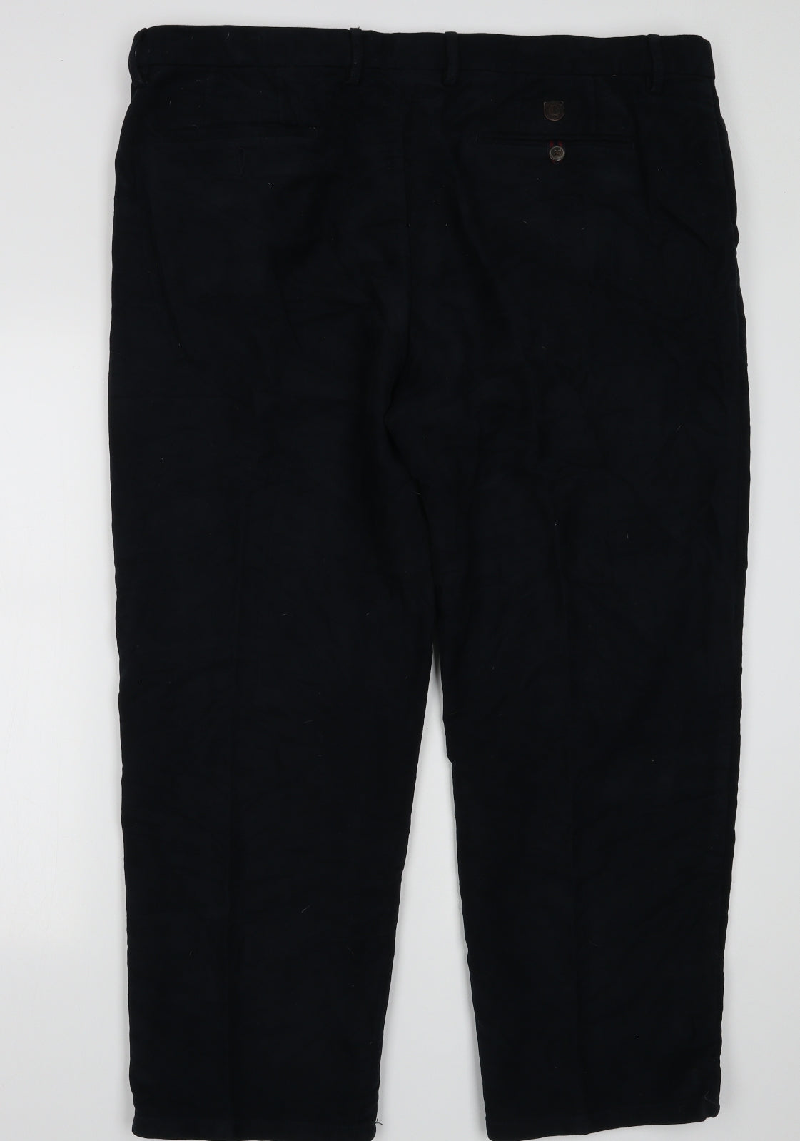 Marks and Spencer Mens Blue  Cotton Trousers  Size 44 L29 in Regular Button