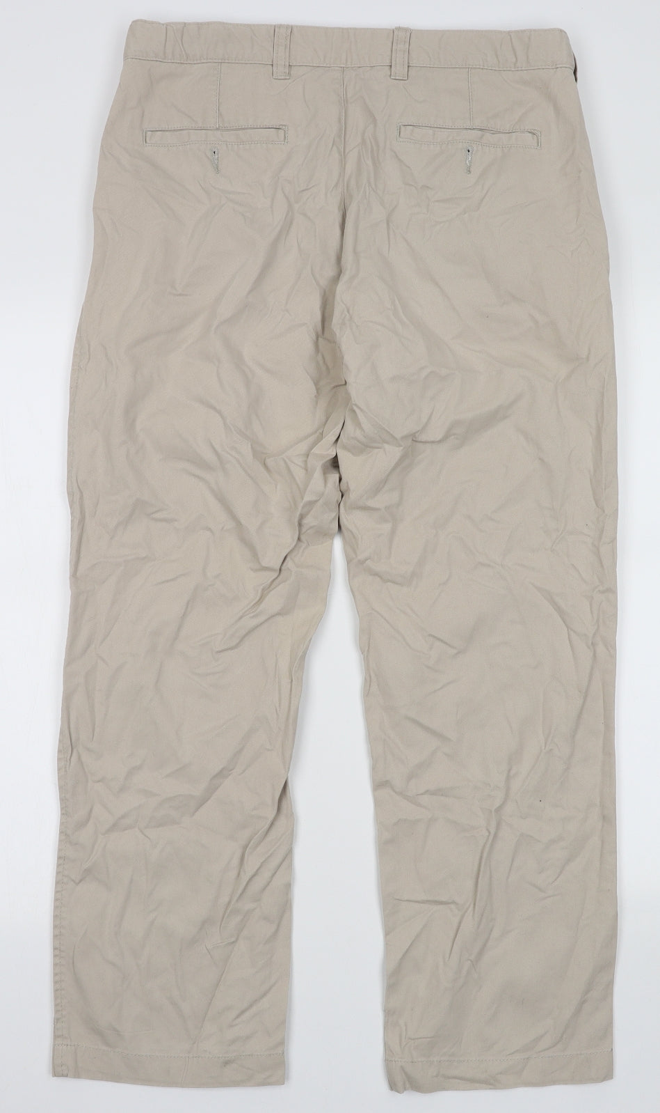 James Pringle Mens Beige  Cotton Chino Trousers Size 34 L29 in Regular Button