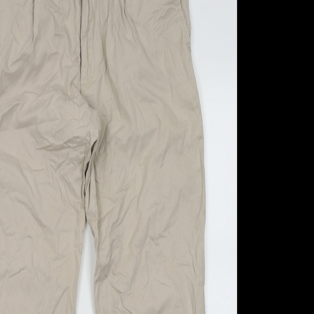 James Pringle Mens Beige  Cotton Chino Trousers Size 34 L29 in Regular Button