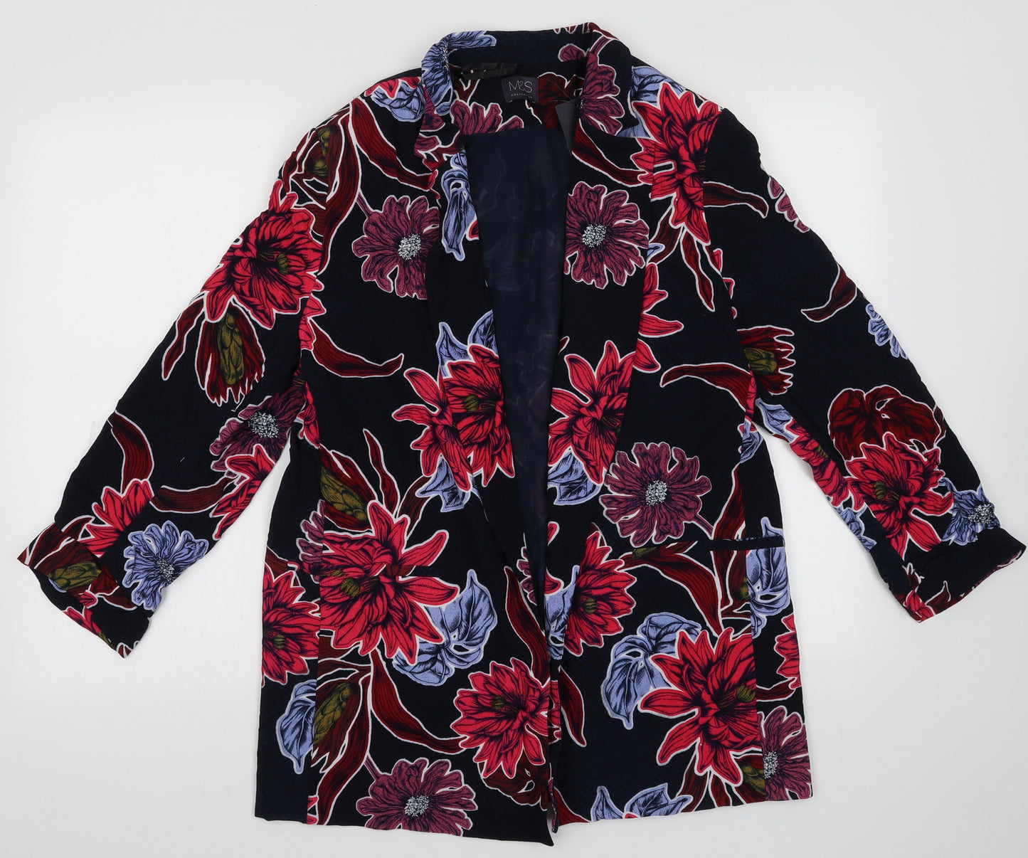 Marks and Spencer Womens Pink Floral  Jacket Coat Size 16