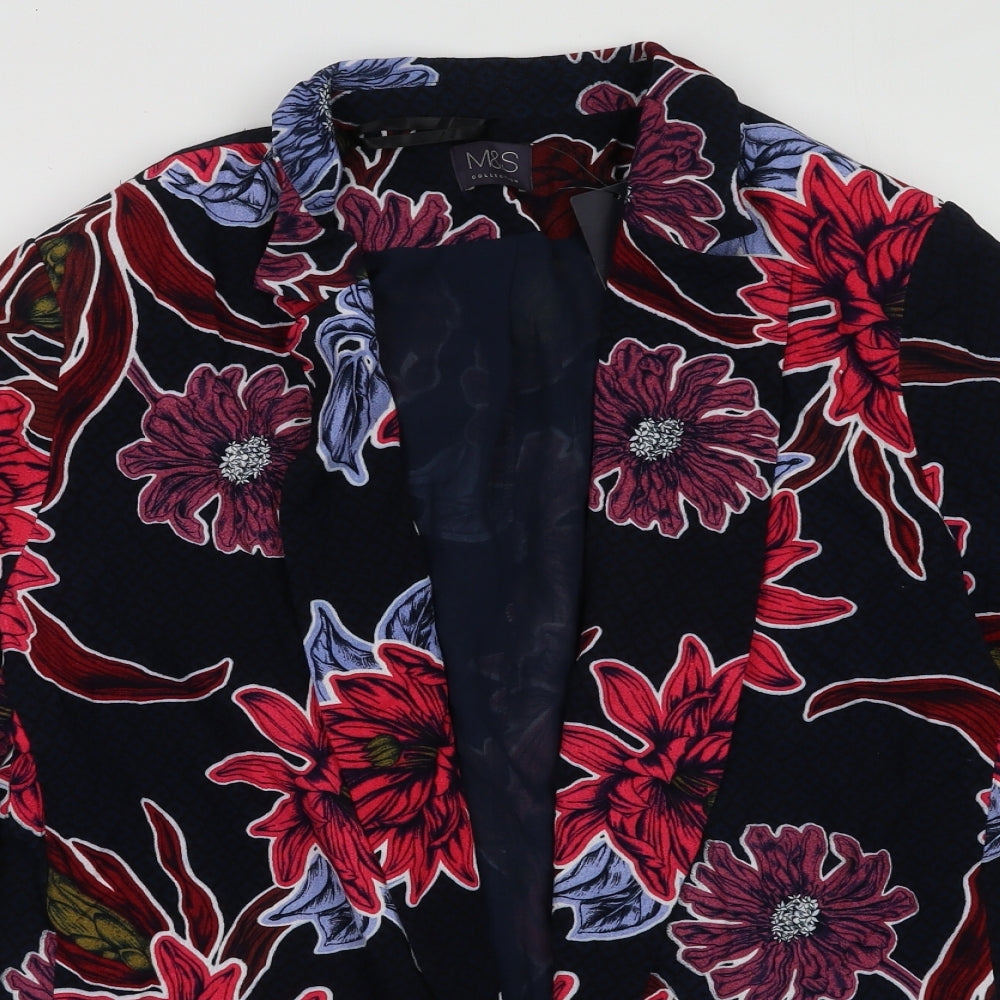 Marks and Spencer Womens Pink Floral  Jacket Coat Size 16