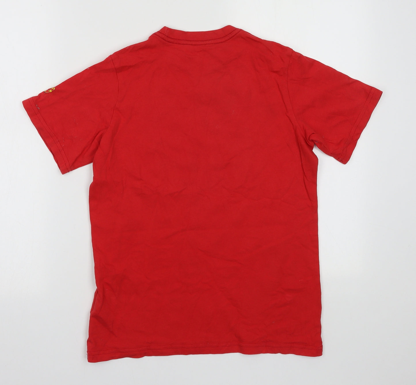 Nike Boys Red  Cotton Basic T-Shirt Size 10-11 Years Crew Neck Pullover - Manchester United
