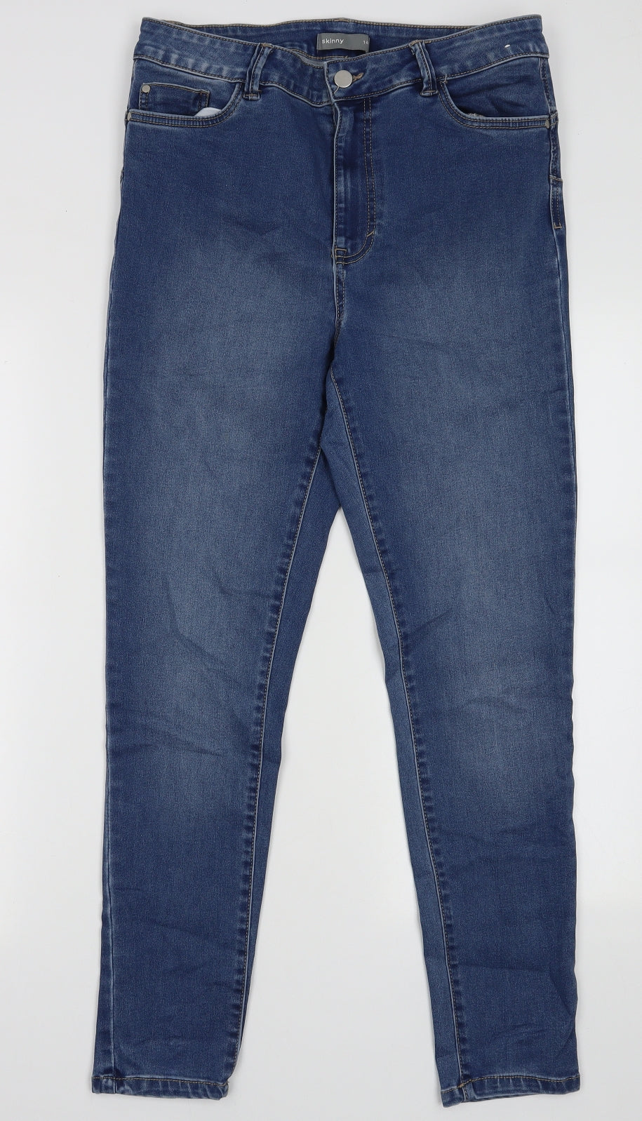 Nutmeg Womens Blue  Cotton Skinny Jeans Size 14 L30 in Regular Button