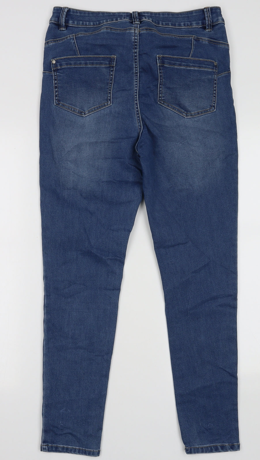 Nutmeg Womens Blue  Cotton Skinny Jeans Size 14 L30 in Regular Button
