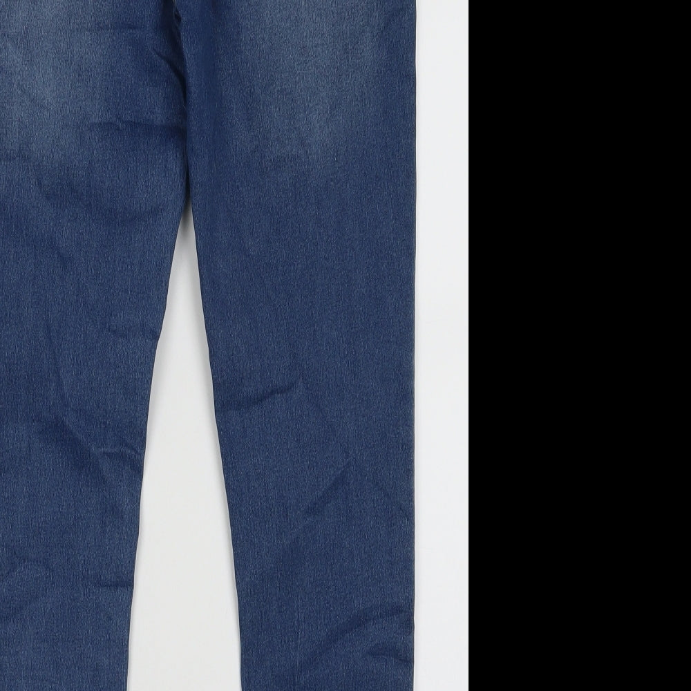 Nutmeg Womens Blue  Cotton Skinny Jeans Size 14 L30 in Regular Button