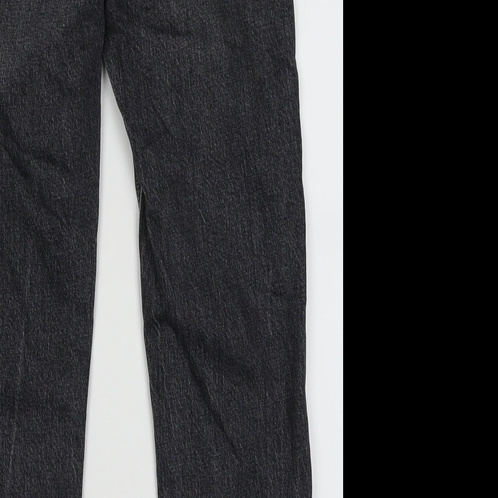 Topshop Womens Black  Cotton Straight Jeans Size 28 L34 in Regular Button
