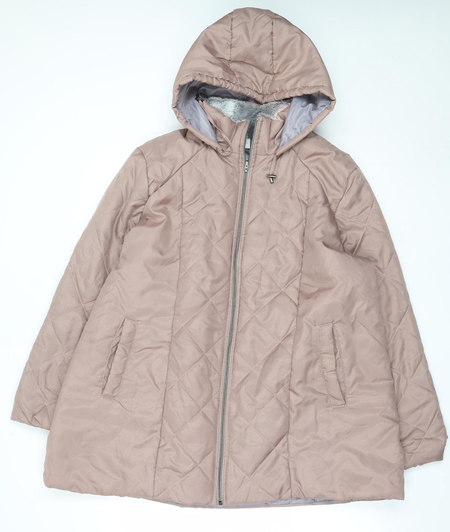 Anne De Lancay Womens Pink   Quilted Coat Size XL