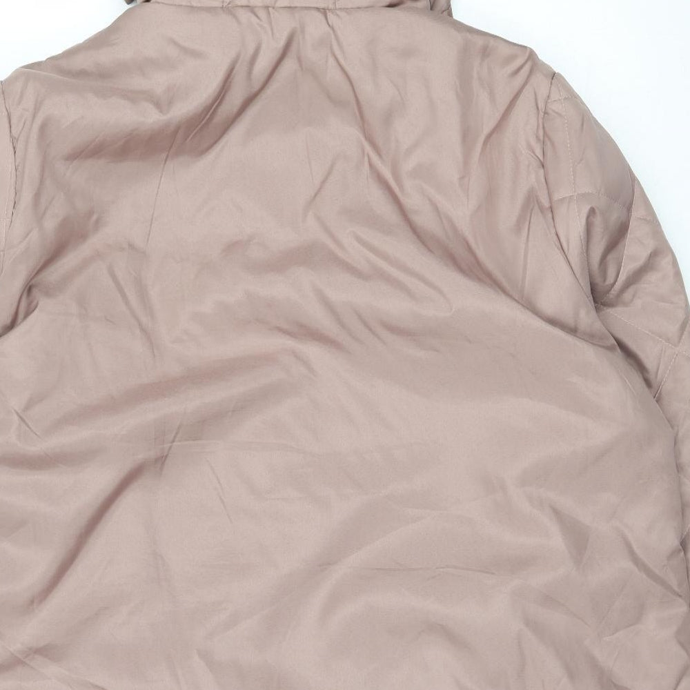 Anne De Lancay Womens Pink   Quilted Coat Size XL