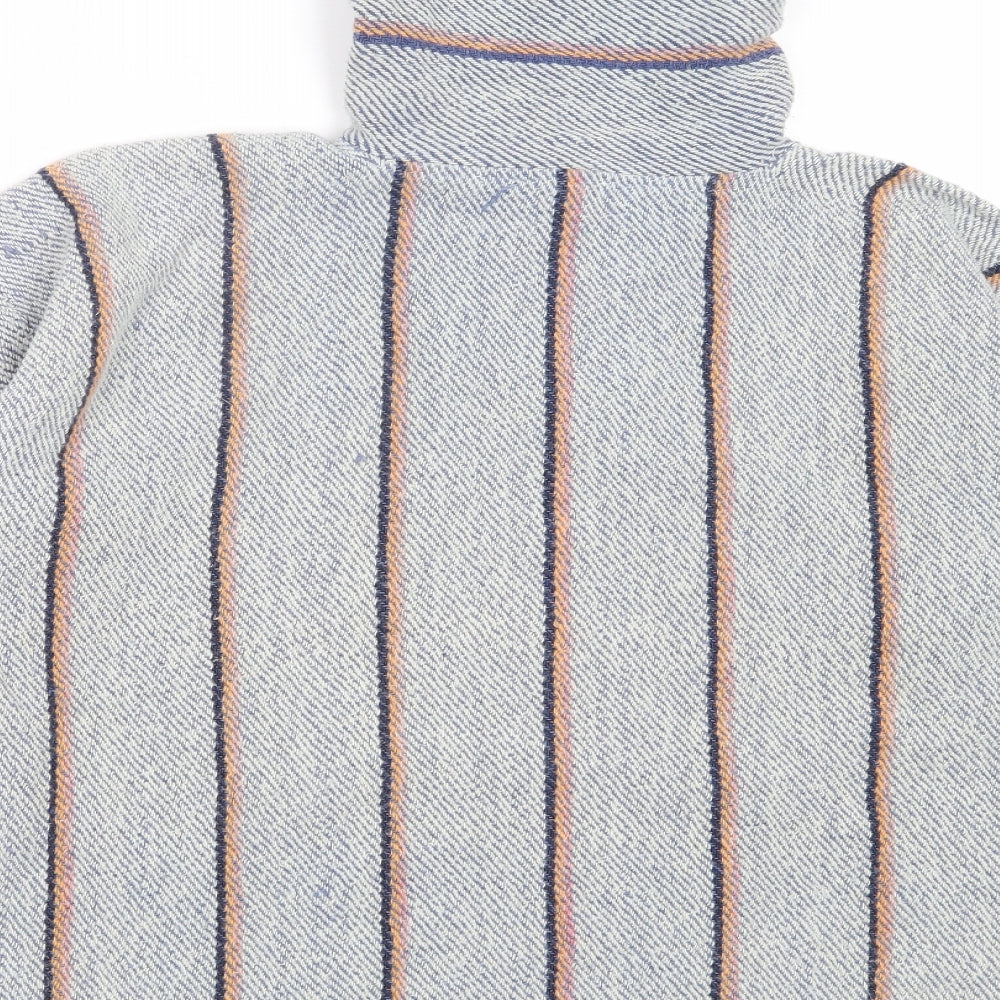 Preworn Womens Grey Striped Cotton Pullover Hoodie Size XL