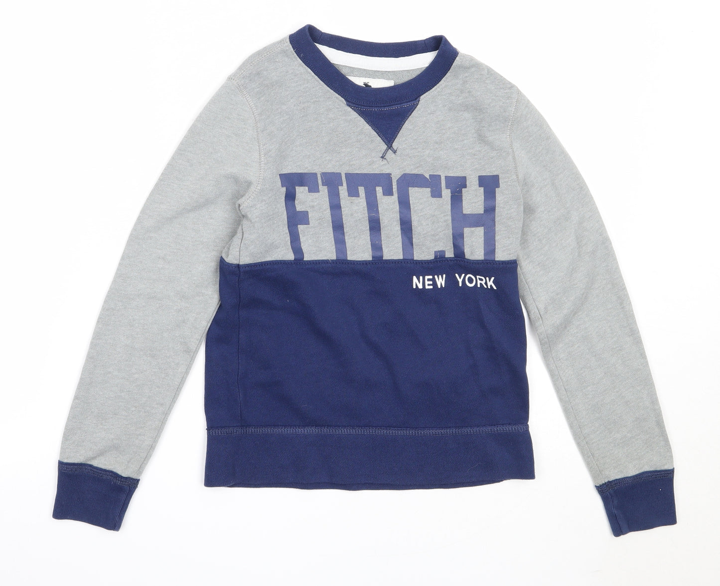 abercrombie kids Boys Grey  Cotton Pullover Sweatshirt Size 7-8 Years