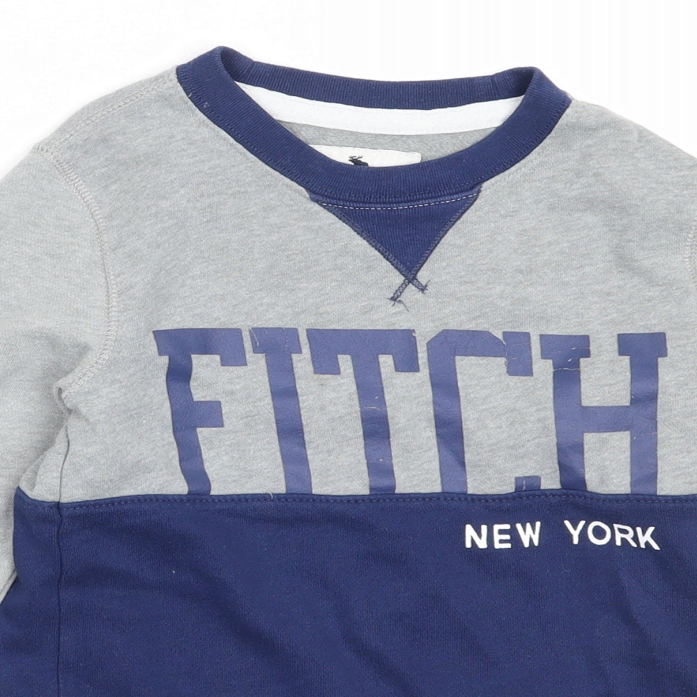 abercrombie kids Boys Grey  Cotton Pullover Sweatshirt Size 7-8 Years