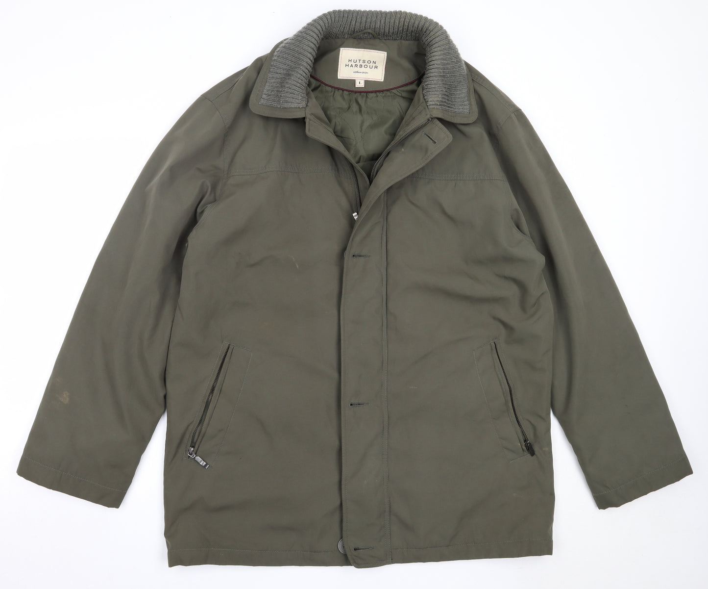 Hutson Harbour Mens Green   Overcoat Coat Size L