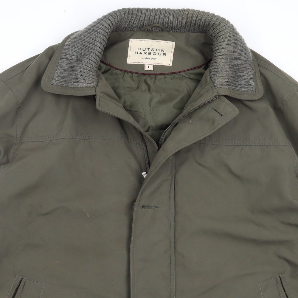 Hutson Harbour Mens Green   Overcoat Coat Size L