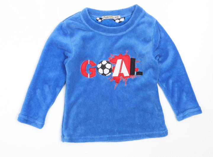 Chill Out Boys Blue Solid Polyester Pyjama Top Size 4-5 Years