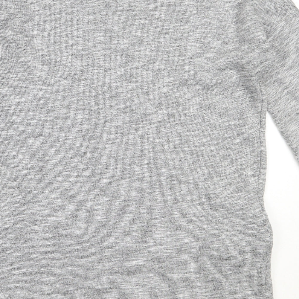New Look Womens Grey Round Neck  Cotton Tunic Jumper Size 8
