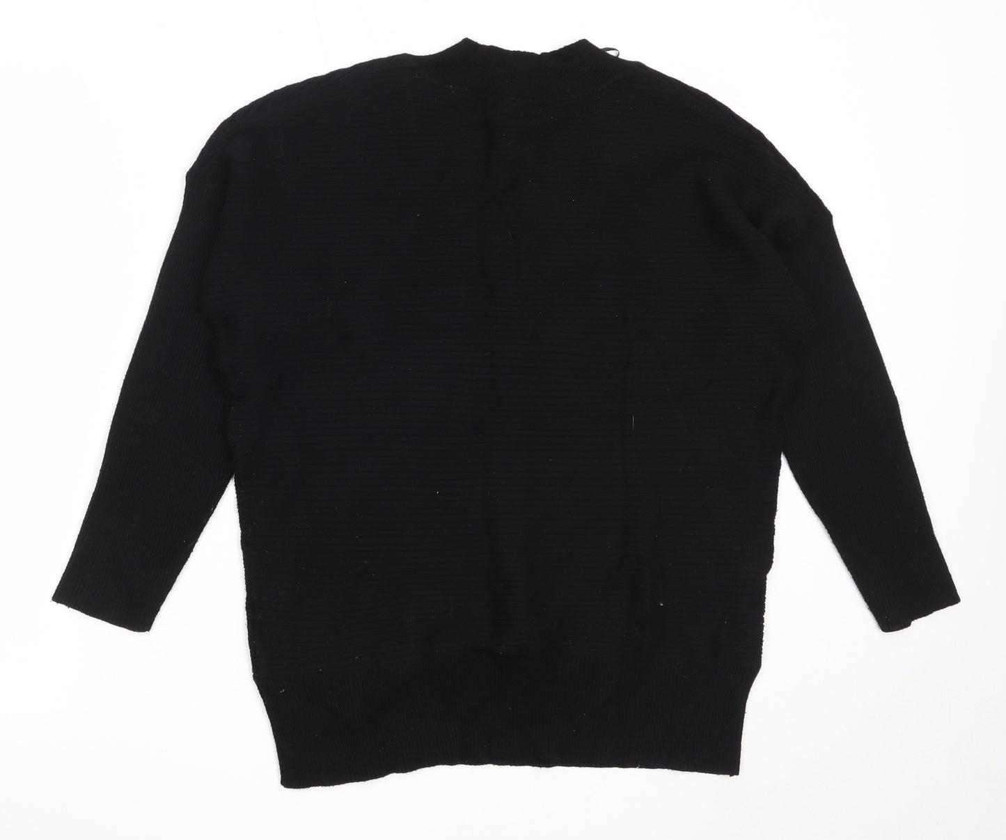 F&F Womens Black V-Neck  Viscose Pullover Jumper Size 14