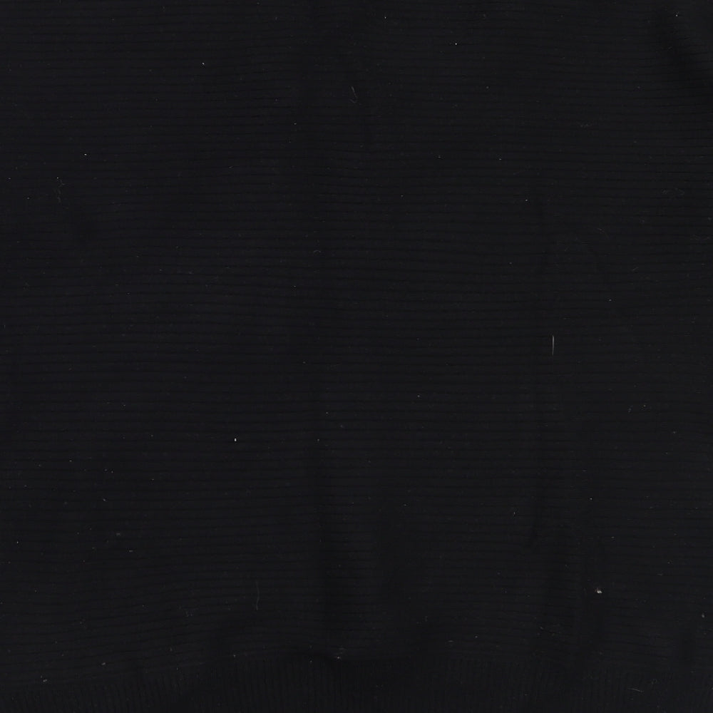 F&F Womens Black V-Neck  Viscose Pullover Jumper Size 14