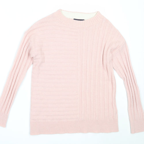 Marks and Spencer Womens Pink Round Neck  Acrylic Pullover Jumper Size S