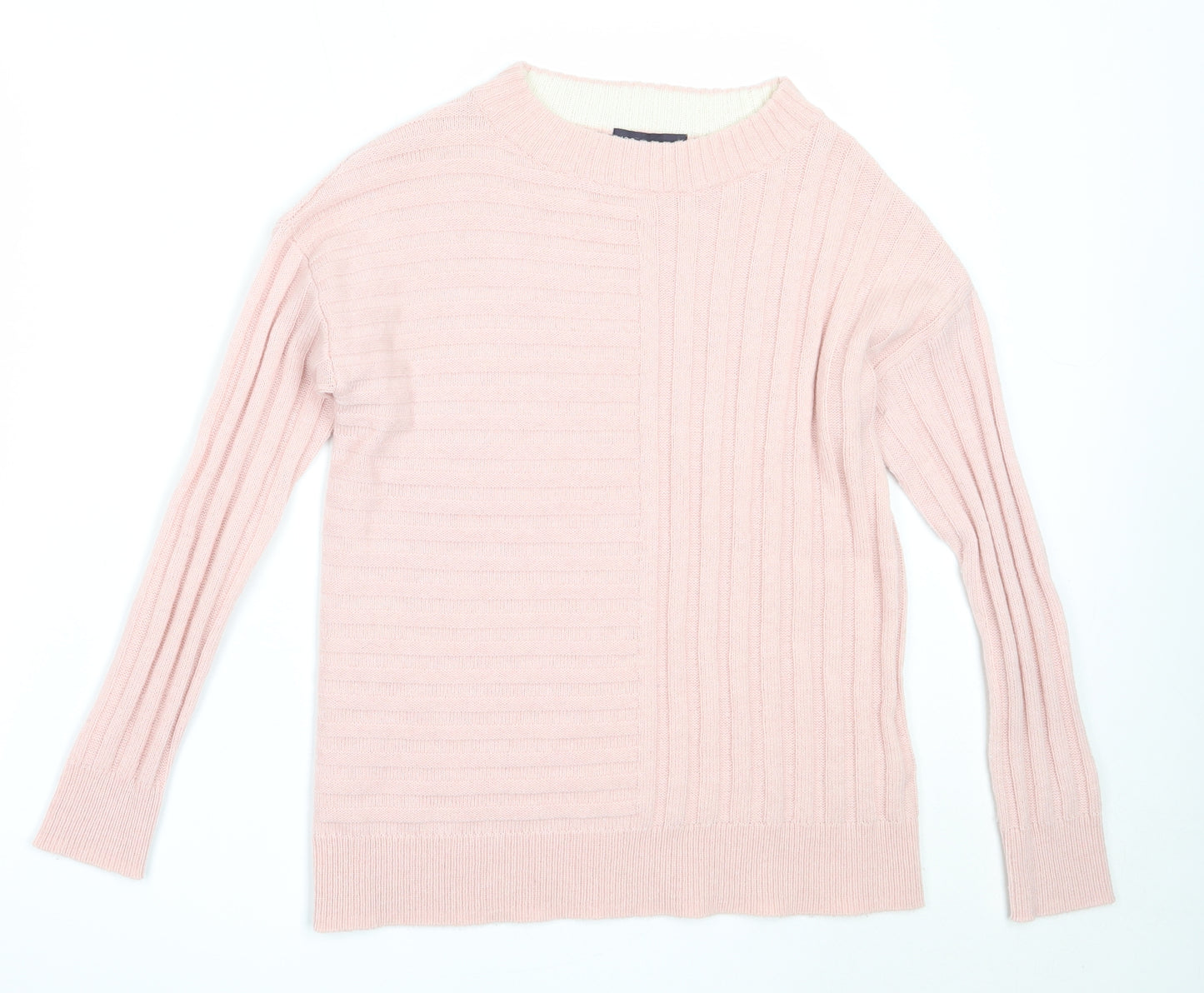 Marks and Spencer Womens Pink Round Neck  Acrylic Pullover Jumper Size S